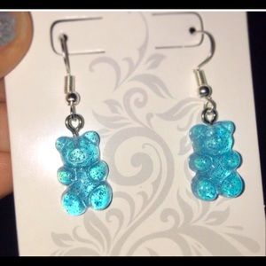 Colorful, sparkly, gummy bear earrings. ♥️